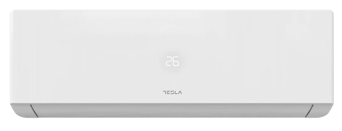 TESLA SUPERIOR oldalfali klíma beltéri egysége elölről, kijelzővel